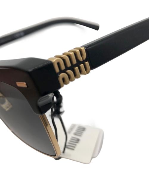 MIU MIU（ミュウミュウ）MIU MIU (ミュウミュウ) サングラス ブラック×ゴールド サイズ:54□17-140の古着・服飾アイテム