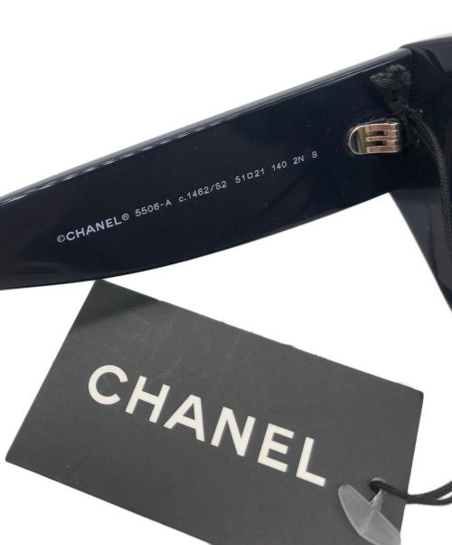 CHANEL（シャネル）CHANEL (シャネル) スクエアシェイプアイウェア ブラック×ネイビー サイズ:51□21-140の古着・服飾アイテム