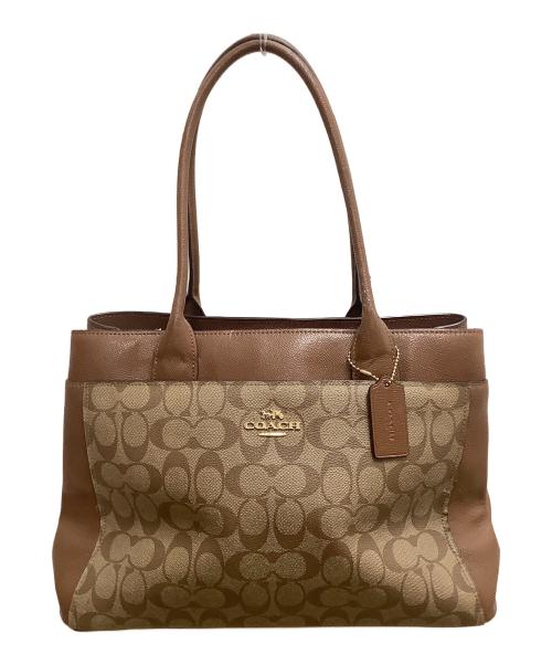 COACH（コーチ）COACH (コーチ) トートバッグ ブラウン×ベージュの古着・服飾アイテム