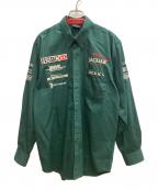 Jaguarジャガ）の古着「ピットクルーシャツ」｜グリーン