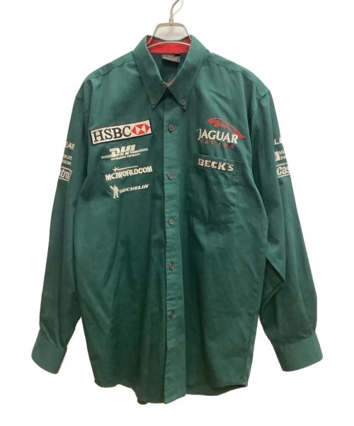 Jaguar（ジャガ）Jaguar (ジャガ) ピットクルーシャツ グリーン サイズ:Lの古着・服飾アイテム