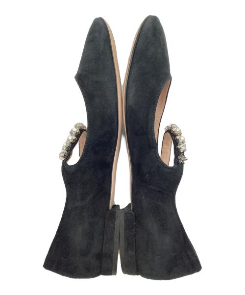 MIU MIU（ミュウミュウ）MIU MIU (ミュウミュウ) ビジューストラップパンプス ブラック サイズ:36 1/2の古着・服飾アイテム