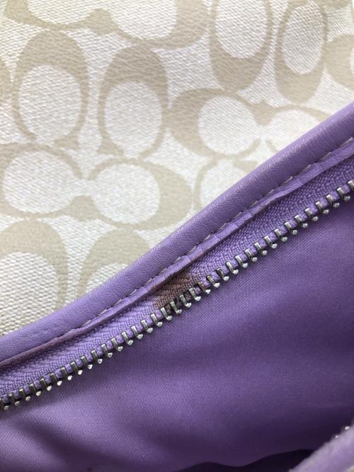 COACH（コーチ）COACH (コーチ) 2WAYバッグ ベージュ×パープルの古着・服飾アイテム