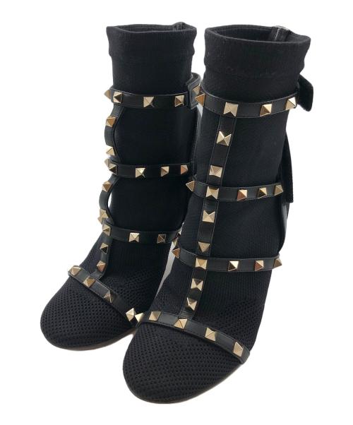 VALENTINO（ヴァレンティノ）VALENTINO (ヴァレンティノ) ロックスダッズソックスブーツ ブラック サイズ:SIZE 22.5cmの古着・服飾アイテム