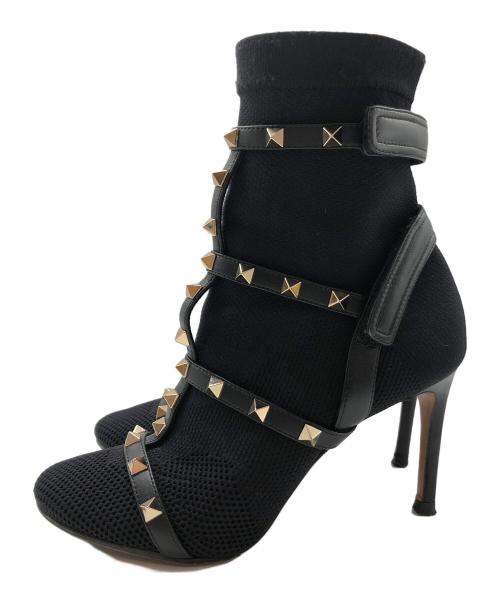 VALENTINO（ヴァレンティノ）VALENTINO (ヴァレンティノ) ロックスダッズソックスブーツ ブラック サイズ:SIZE 22.5cmの古着・服飾アイテム
