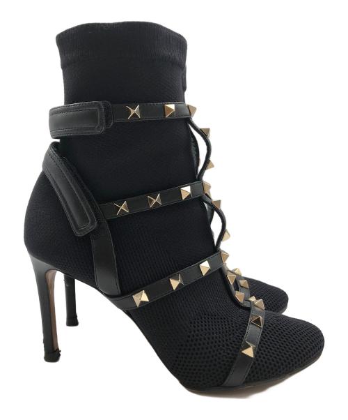 VALENTINO（ヴァレンティノ）VALENTINO (ヴァレンティノ) ロックスダッズソックスブーツ ブラック サイズ:SIZE 22.5cmの古着・服飾アイテム