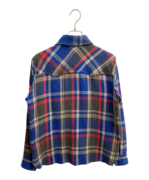 A BATHING APE（ア ベイシング エイプ）A BATHING APE (ア ベイシング エイプ) 長袖シャツ ブルー×レッド サイズ:SIZE Mの古着・服飾アイテム