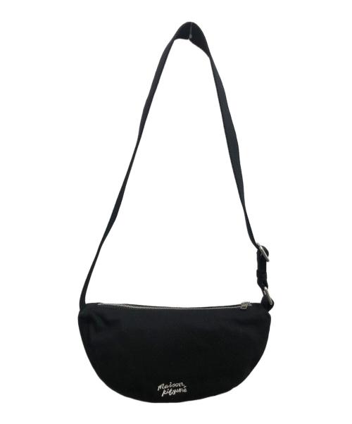 maison kitsune（メゾンキツネ）maison kitsune (メゾンキツネ) DOUBLE BOLD FOX HEAD BUMBAG ブラックの古着・服飾アイテム