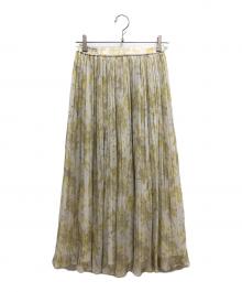 HER LIP TO（ハーリップトゥ）の古着「Pleated Chiffon Long Skirt」｜ホワイト×イエロー