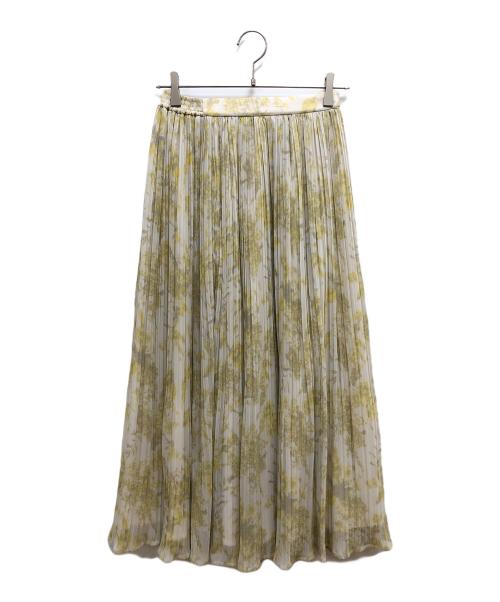 HER LIP TO（ハーリップトゥ）HER LIP TO (ハーリップトゥ) Pleated Chiffon Long Skirt ホワイト×イエロー サイズ:SIZE M 未使用品の古着・服飾アイテム