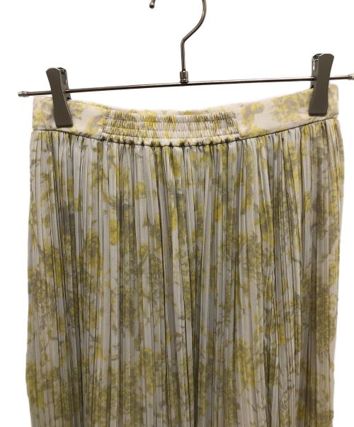 HER LIP TO（ハーリップトゥ）HER LIP TO (ハーリップトゥ) Pleated Chiffon Long Skirt ホワイト×イエロー サイズ:SIZE M 未使用品の古着・服飾アイテム