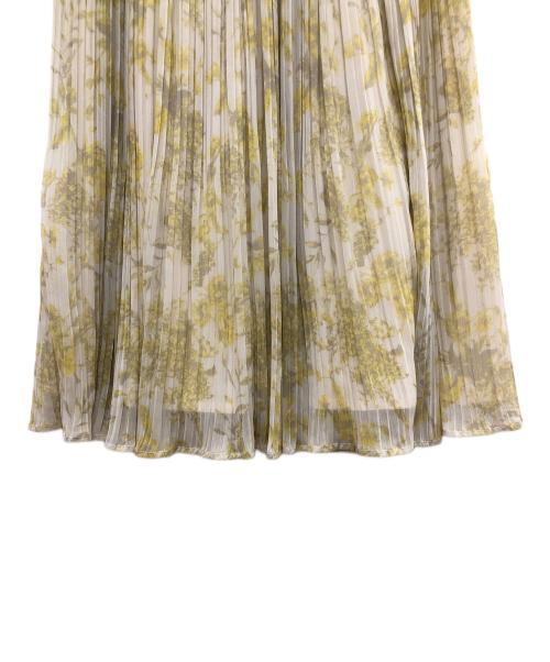 HER LIP TO（ハーリップトゥ）HER LIP TO (ハーリップトゥ) Pleated Chiffon Long Skirt ホワイト×イエロー サイズ:SIZE M 未使用品の古着・服飾アイテム