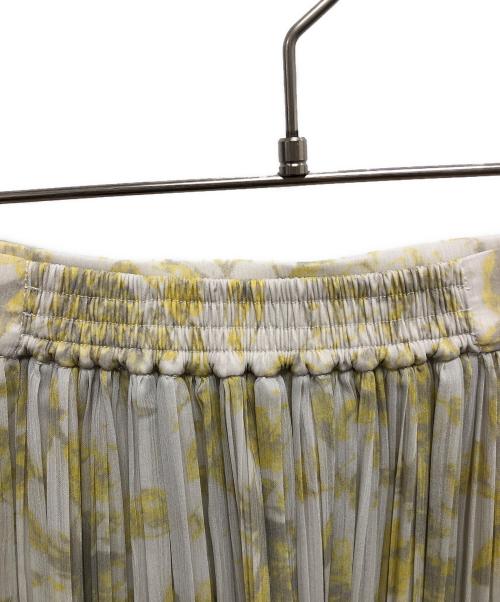 HER LIP TO（ハーリップトゥ）HER LIP TO (ハーリップトゥ) Pleated Chiffon Long Skirt ホワイト×イエロー サイズ:SIZE M 未使用品の古着・服飾アイテム