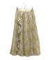 HER LIP TO (ハーリップトゥ) Pleated Chiffon Long Skirt ホワイト×イエロー サイズ:SIZE M 未使用品：5000円