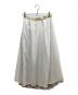 中古・古着 HER LIP TO (ハーリップトゥ) Pleated Chiffon Long Skirt ホワイト×イエロー サイズ:SIZE M 未使用品：5000円