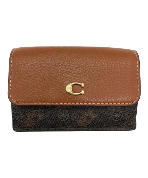 COACH（コーチ）COACH (コーチ) エッセンシャルミニトライフォールドウォレット・ホースアンドキャリッジプリント ブラウンの古着・服飾アイテム
