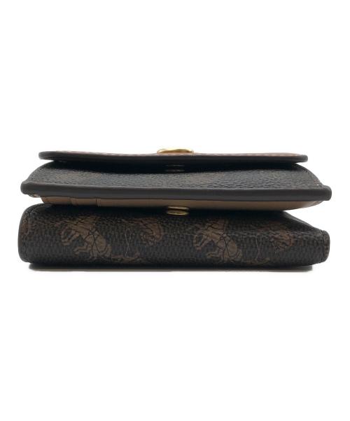 COACH（コーチ）COACH (コーチ) エッセンシャルミニトライフォールドウォレット・ホースアンドキャリッジプリント ブラウンの古着・服飾アイテム