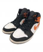 NIKEナイキ）の古着「AIR JORDAN 1 MID（エアジョーダン1 ミッド）」｜オレンジ×ブラック