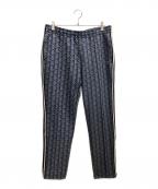 LACOSTEラコステ）の古着「サイドテーピングモノグラムジャカードトラックパンツ」｜ブルー×ホワイト