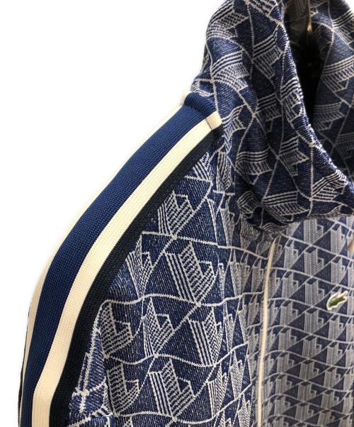 LACOSTE（ラコステ）LACOSTE (ラコステ) モノグラムジャカードトラックジャケット ブルー×ホワイト サイズ:SIZE L(US）の古着・服飾アイテム
