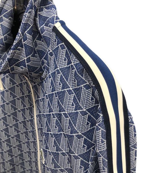 LACOSTE（ラコステ）LACOSTE (ラコステ) モノグラムジャカードトラックジャケット ブルー×ホワイト サイズ:SIZE L(US）の古着・服飾アイテム