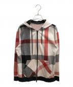 BLACK LABEL CRESTBRIDGEブラックレーベル クレストブリッジ）の古着「ジップパーカー」｜レッド×ブラック