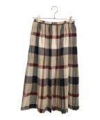 BLUE LABEL CRESTBRIDGEブルーレーベルクレストブリッジ）の古着「ロングスカート」｜ベージュ×グレー