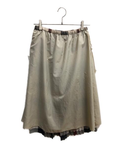 BLUE LABEL CRESTBRIDGE（ブルーレーベルクレストブリッジ）BLUE LABEL CRESTBRIDGE (ブルーレーベルクレストブリッジ) ロングスカート ベージュ×グレー サイズ:SIZE 38の古着・服飾アイテム