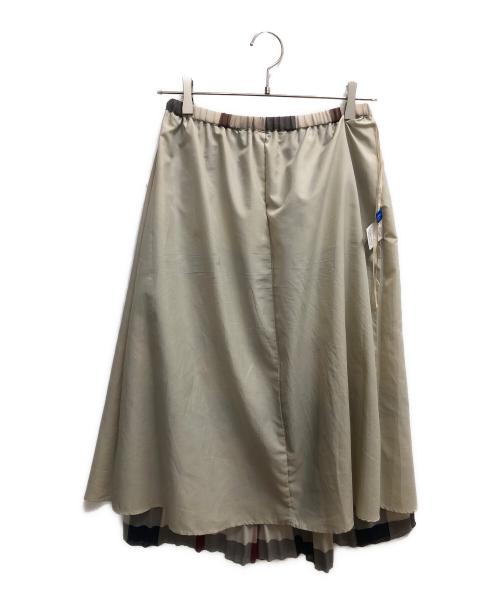 BLUE LABEL CRESTBRIDGE（ブルーレーベルクレストブリッジ）BLUE LABEL CRESTBRIDGE (ブルーレーベルクレストブリッジ) ロングスカート ベージュ×グレー サイズ:SIZE 38の古着・服飾アイテム