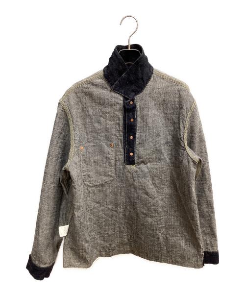 F.O.B FACTORY（エフオービー ファクトリー）F.O.B FACTORY (エフオービー ファクトリー) プルオーバーデニムジャケット ブルー サイズ:SIZE 36の古着・服飾アイテム