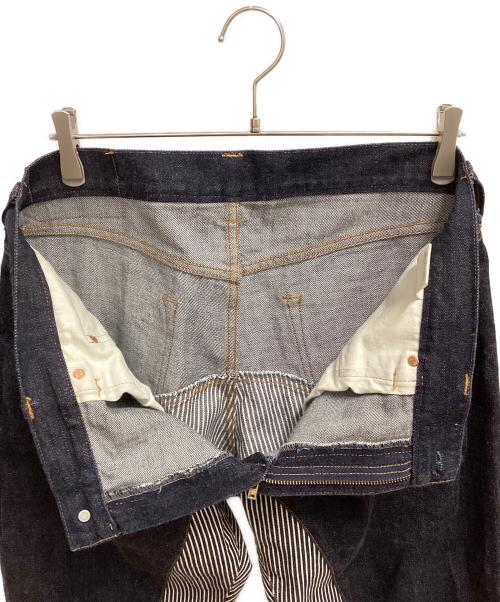 KOJIMA GENES（コジマジーンズ）KOJIMA GENES (コジマジーンズ) 切替デニムパンツ ブルー×ホワイト サイズ:SIZE 38の古着・服飾アイテム