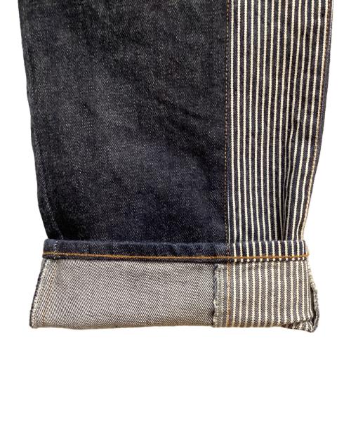 KOJIMA GENES（コジマジーンズ）KOJIMA GENES (コジマジーンズ) 切替デニムパンツ ブルー×ホワイト サイズ:SIZE 38の古着・服飾アイテム