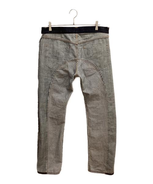 KOJIMA GENES（コジマジーンズ）KOJIMA GENES (コジマジーンズ) 切替デニムパンツ ブルー×ホワイト サイズ:SIZE 38の古着・服飾アイテム