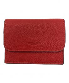 COACH（コーチ）の古着「アコーディオンフラップカードケース」｜レッド