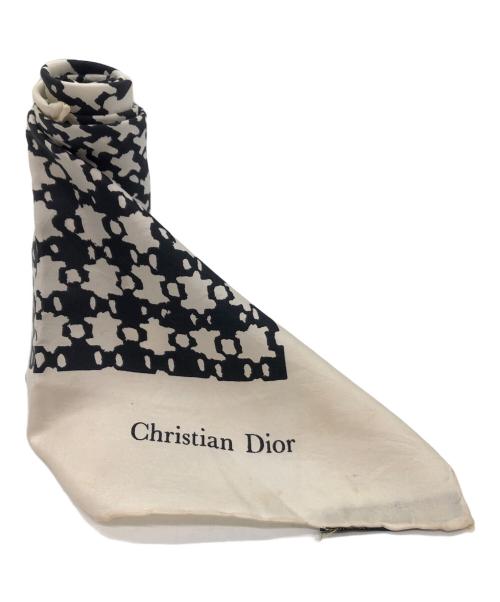 Christian Dior（クリスチャン ディオール）Christian Dior (クリスチャン ディオール) シルクスカーフ ベージュ×ブラックの古着・服飾アイテム