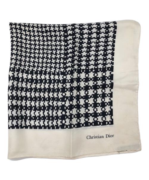 Christian Dior（クリスチャン ディオール）Christian Dior (クリスチャン ディオール) シルクスカーフ ベージュ×ブラックの古着・服飾アイテム