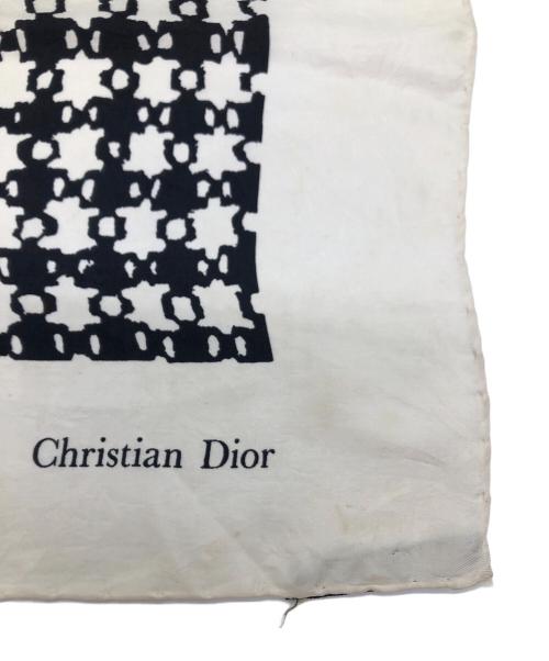 Christian Dior（クリスチャン ディオール）Christian Dior (クリスチャン ディオール) シルクスカーフ ベージュ×ブラックの古着・服飾アイテム