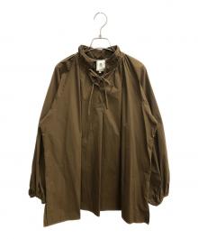 MANDO（マンドー）の古着「スタンドカラーシャツ」｜ブラウン
