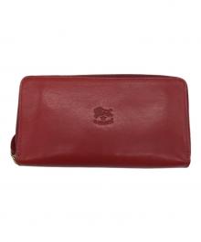 IL BISONTE（イル ビゾンテ）の古着「ラウンドファスナー長財布」｜レッド