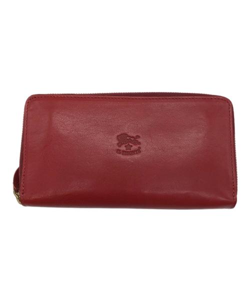 IL BISONTE（イル ビゾンテ）IL BISONTE (イル ビゾンテ) ラウンドファスナー長財布 レッドの古着・服飾アイテム