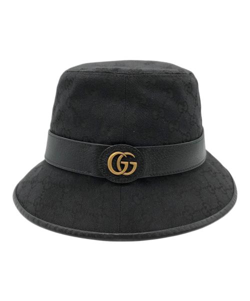 GUCCI（グッチ）GUCCI (グッチ) GGキャンバス　バケットハット ブラック サイズ:SIZE L(59cm)の古着・服飾アイテム