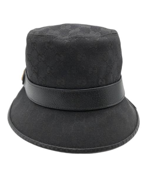 GUCCI（グッチ）GUCCI (グッチ) GGキャンバス　バケットハット ブラック サイズ:SIZE L(59cm)の古着・服飾アイテム
