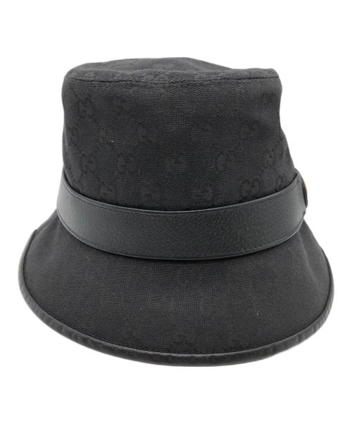 GUCCI（グッチ）GUCCI (グッチ) GGキャンバス　バケットハット ブラック サイズ:SIZE L(59cm)の古着・服飾アイテム