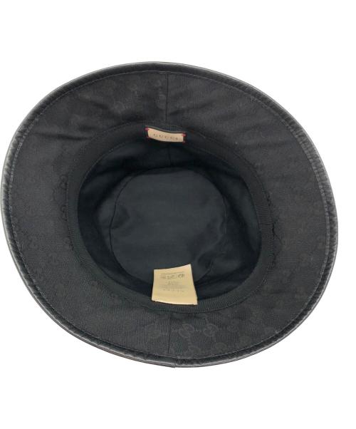 GUCCI（グッチ）GUCCI (グッチ) GGキャンバス　バケットハット ブラック サイズ:SIZE L(59cm)の古着・服飾アイテム