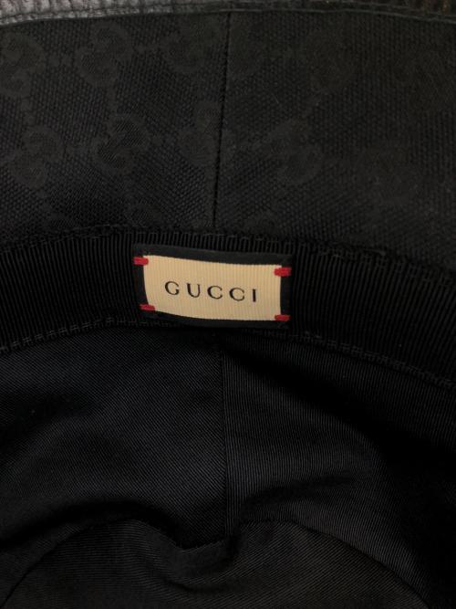 GUCCI（グッチ）GUCCI (グッチ) GGキャンバス　バケットハット ブラック サイズ:SIZE L(59cm)の古着・服飾アイテム