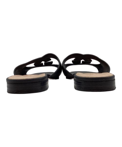 GUCCI（グッチ）GUCCI (グッチ) インターロッキングG カットアウト　スライドサンダル ブラック サイズ:SIZE 23.5cmの古着・服飾アイテム