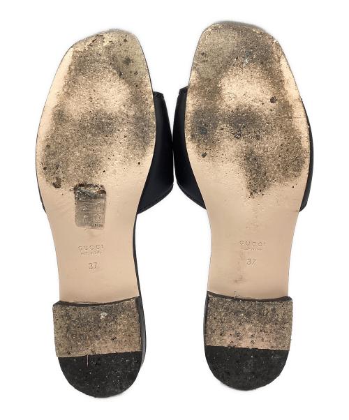 GUCCI（グッチ）GUCCI (グッチ) インターロッキングG カットアウト　スライドサンダル ブラック サイズ:SIZE 23.5cmの古着・服飾アイテム