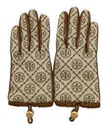 TORY BURCH（トリーバーチ）の古着「レザーグローブ」｜ベージュ×ブラウン