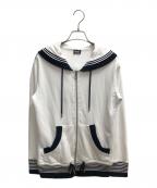 DOLCE & GABBANAドルチェ＆ガッバーナ）の古着「ジップパーカー」｜ホワイト×ネイビー