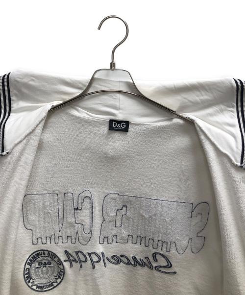 DOLCE & GABBANA（ドルチェ＆ガッバーナ）DOLCE & GABBANA (ドルチェ＆ガッバーナ) ジップパーカー ホワイト×ネイビー サイズ:SIZE XSの古着・服飾アイテム